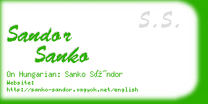 sandor sanko business card